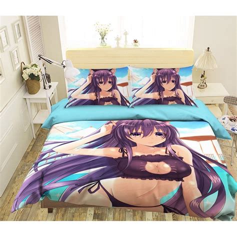 Catherine lansfield kelso easy care double duvet set charcoal. 3D Date A Live 100 Anime Bed Pillowcases Quilt Cover Sets ...
