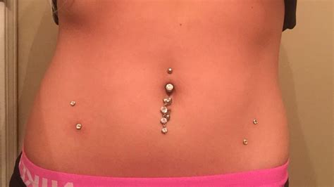 Belly Button Inverse Belly Button 4 Dermals On The Hips Piercings