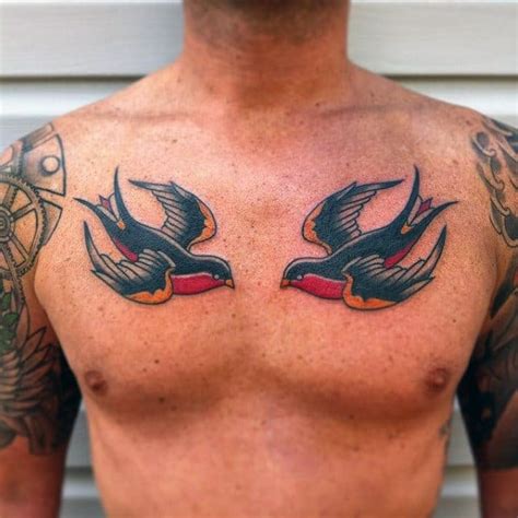 70 Traditional Swallow Tattoo Designs For Men Old School Birds