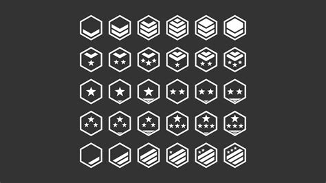 Fictional Military Ranks Icons Set By Warstellar Interactive