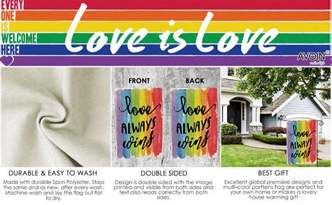 avoin colorlife love always wins rainbow garden flag vertical double sided pride