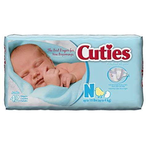 Cuties Baby Diapers Unisex Newborn 42 Count Heavy Absorbency