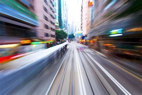 Traffic Blur Motions In Modern City Hong Kong Street Stock Image