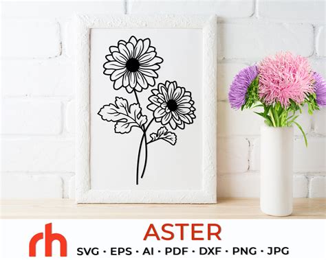 Aster SVG Virgo Flower Cut File | Etsy Canada