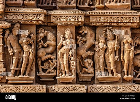 Sculptures On Adinath Jain Temple Khajuraho Stock Photo Alamy