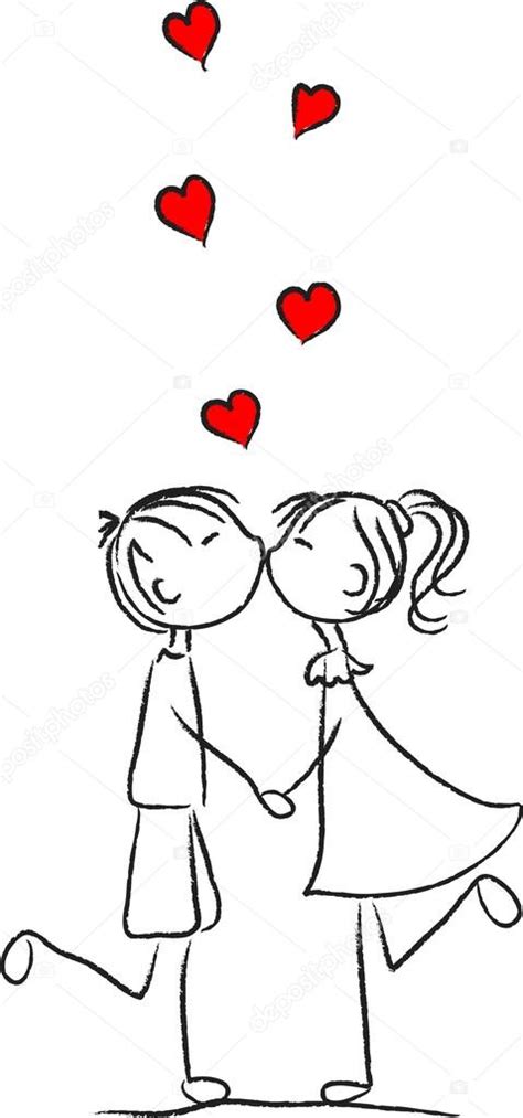 Stick Figure Boy And Girl Kissing