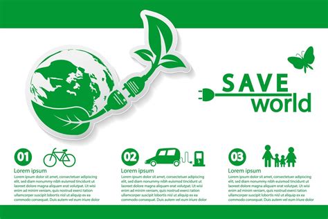 World With Eco Friendly Concept Banner Template 2313667 Vector Art At
