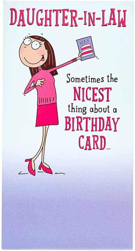 Wishing you a birthday that's as wonderful as you. Daughter-in-Law Birthday Card - Funny Birthday Card for Daughter-in-Law - Humourous Birthday ...