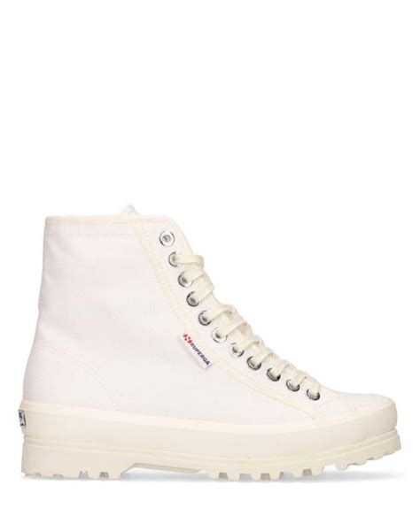 Superga Cotton Alpina Emily Hi Top Sneakers In White Lyst