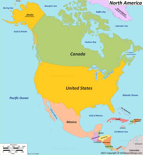 Political Map Of North America With Countries Images