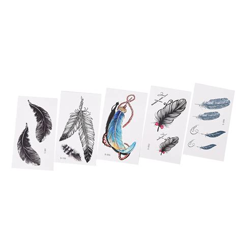 Lovely 3d Water Transfer Feather Tattoos Body Art Makeup Cool Waterproof Temporary Tattoo