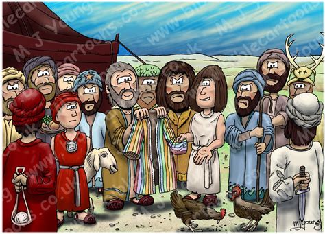 Bible Cartoons Genesis 37 Josephs Dreams Scene 02 The Coat Of