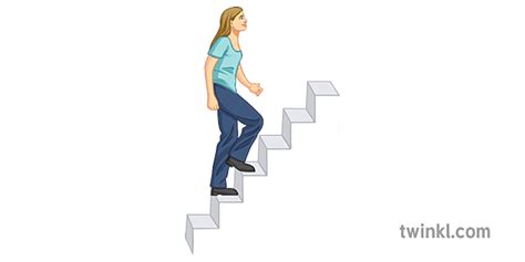 Girl Walking Up Stairs Illustration Twinkl