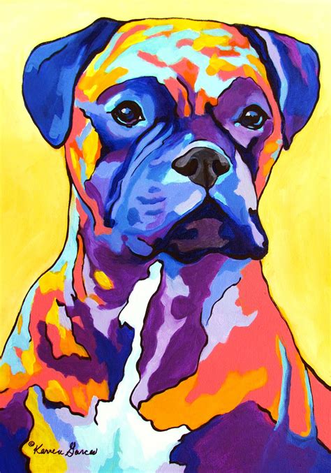 Flynn Multi Color Boxer Pet Portrait Dog Print Art Animal