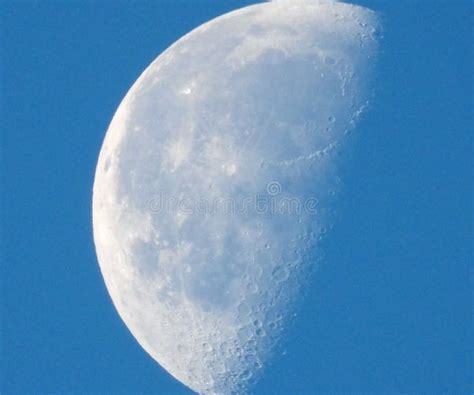 Waning Gibbous Moon Phase On A Hot Southern Mid Afternoon Sky Stock