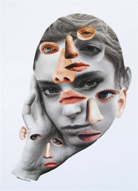 How Many Faces Do You See Collage Face Artwork Face Collage Mixed