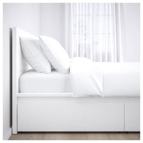 Malm High Bed Frame4 Storage Boxes Whiteluröy Full Ikea Camas