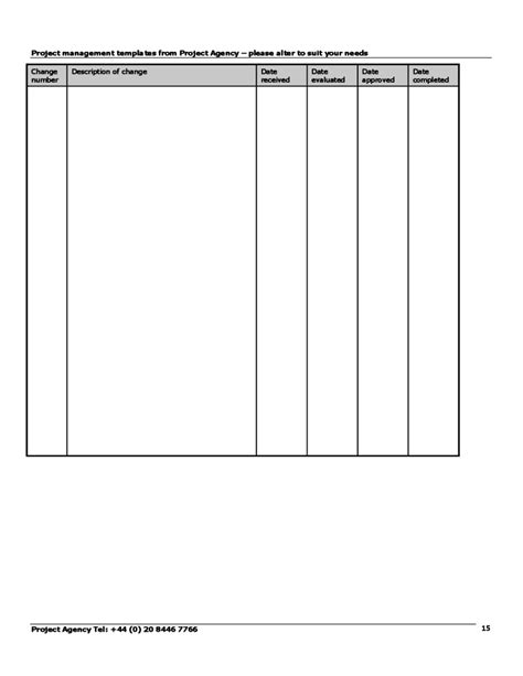 Blank Project Management Templates Free Download