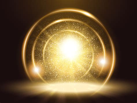 Golden Light Circles Effect Vector Free Download