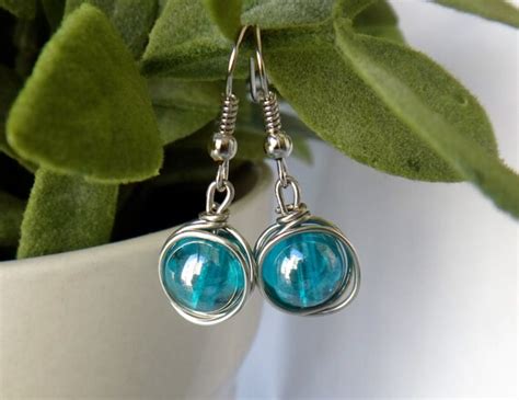 Items Similar To Wire Wrapped Turquoise Bead Earrings On Etsy