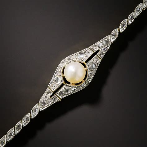 Edwardian Pearl And Diamond Bracelet