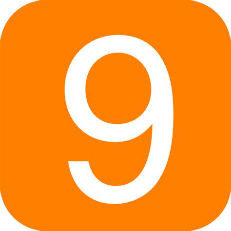 Orange Rounded Square With Number 9 Clip Art At Vector