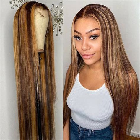 Buy T Part Highlight Straight Human Hair Wigs Cywigs
