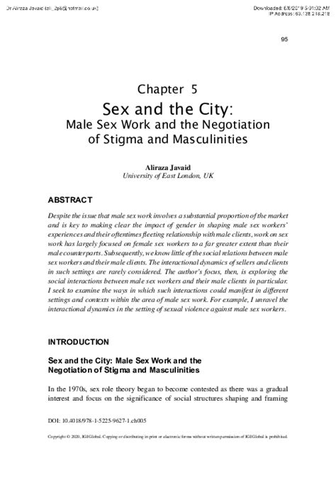 Pdf Sex And The City Male Sex Work And The Negotiation Of Stigma And