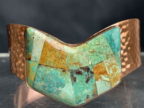 Mavin Vintage Mine Finds Jay King Turquoise Inlay Hammered Copper