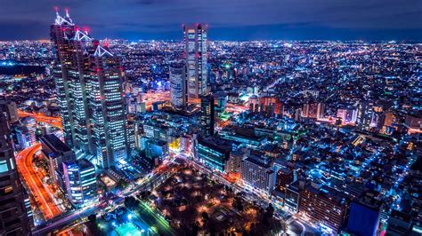 Tokyo Skyline With The Shinjuku Park Tower At Night Hd