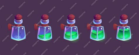 Free Vector Chemical Laboratory Potion Bottle For Game App Animation