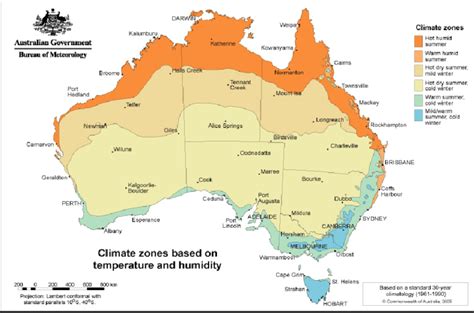 Climate Zones Of Australia From The Bureau Of Meteorology Download