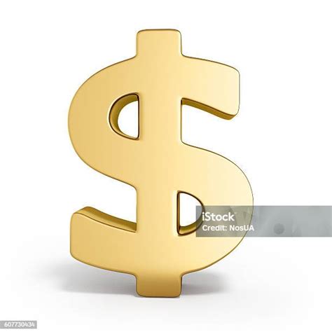 Golden Dollar Sign 3d Render On White Stock Photo Download Image Now