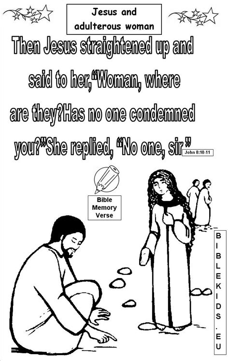 Jesus And The Adulterous Woman Coloring Page