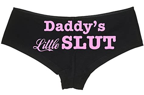 Sexy Women Yes Daddy Prints Naughty Briefs Panties Underwear L Black