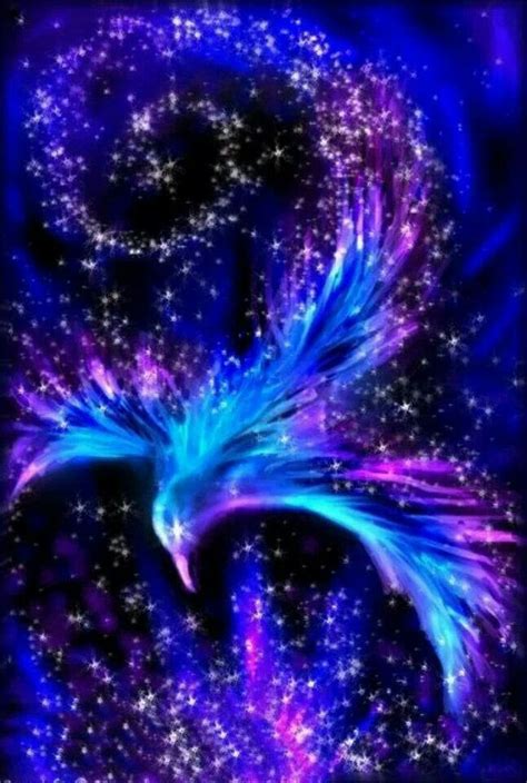 Phoenix (mythology), a legendary bird from ancient greek folklore which is associated with the sun. Blue Phoenix Rising | Pinned by kc krutzfeld | Phoenix ...
