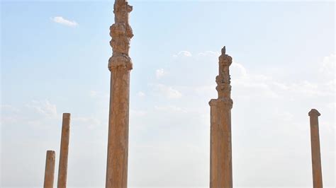 Tourist Explore Famous Historical Persian City Of Persepolis In Shiraz