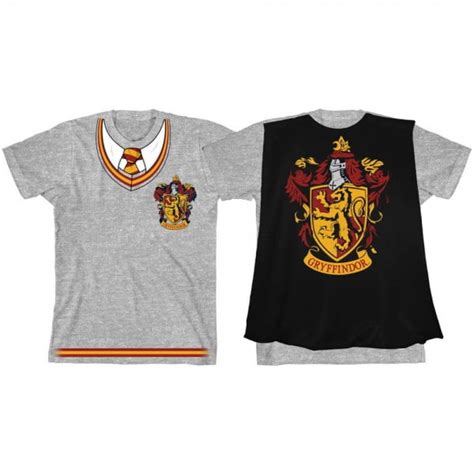 T Shirt Harry Potter Gryffindor Heather Grey Boys Cape Tee L Costume