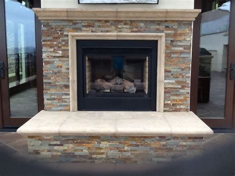2 Sided Stone Fireplace With Hearth By Kiktavi Design Fireplace