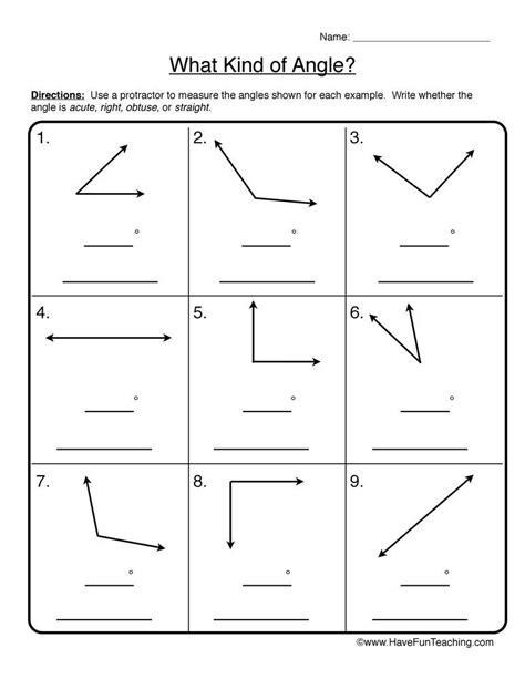 What Kind Of Angle Worksheet Angles Worksheet Geometry Worksheets