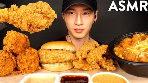 Asmr Kfc Fried Chicken And French Fries Crispy Eating Sounds Mukbang