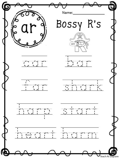 R Controlled Vowel Trace The Words Worksheets Made By Teachers