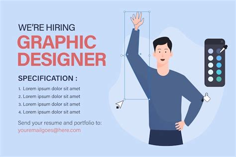 Premium Vector Job Vacancy Banner Template For Graphic Designer