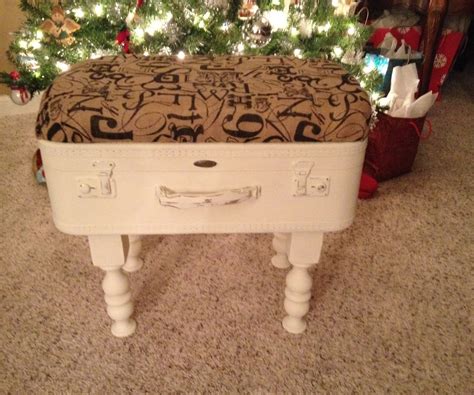 Suitcase Repurposed To An Ottoman By Repurposed Creations Diy