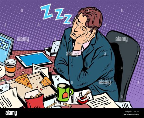 Man Businessman Sleeping On The Job Stock Vector Image And Art Alamy