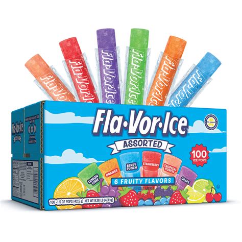 Fla Vor Ice Assorted Fruit Ice Pops 15 Oz 100 Ct