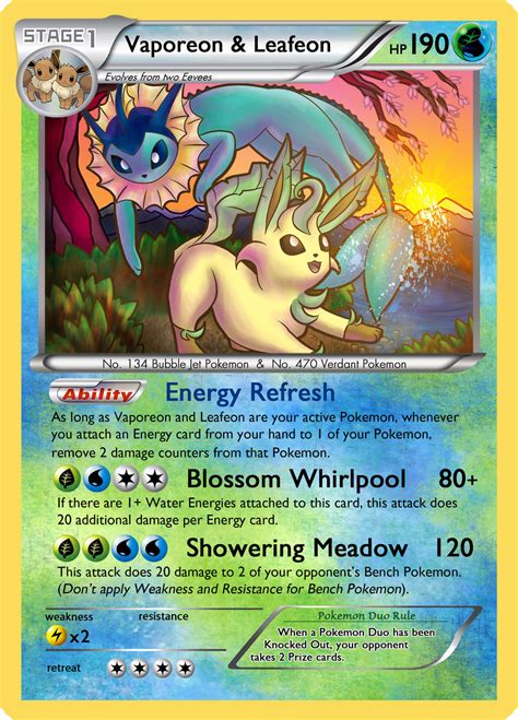 Vaporeon And Leafeon Duo Card By Mr Savath Bunny On Deviantart
