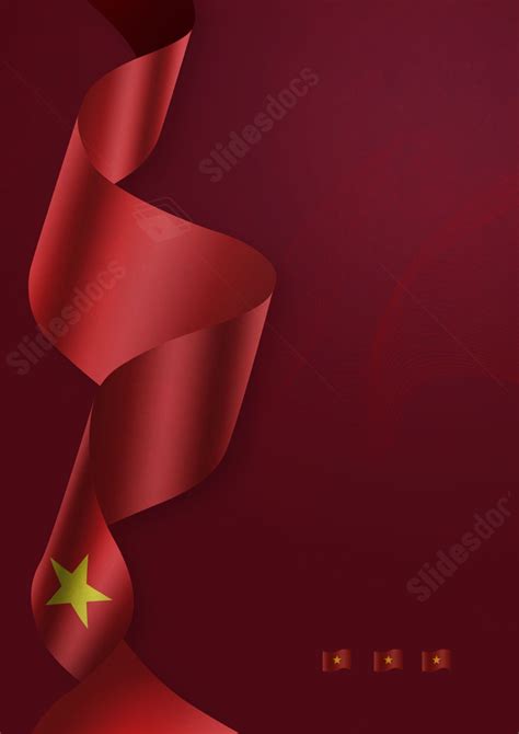Vietnamese Flag Made Of Silk Page Border Background Word Template And