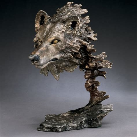 Wolf Sculpture Wild Wind Bronze Statue Mark Hopkins