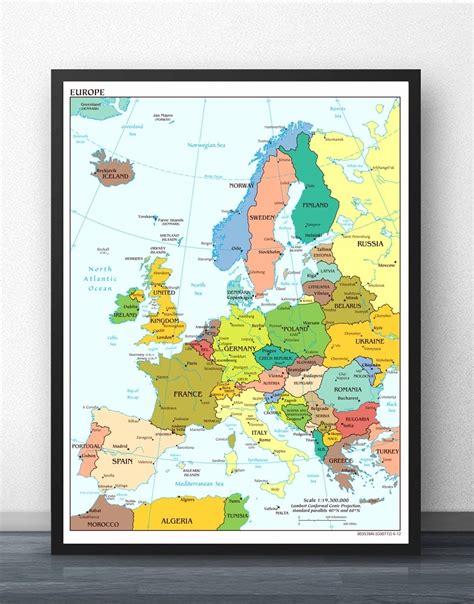 Wall Map Europe Topographic Map Of Usa With States